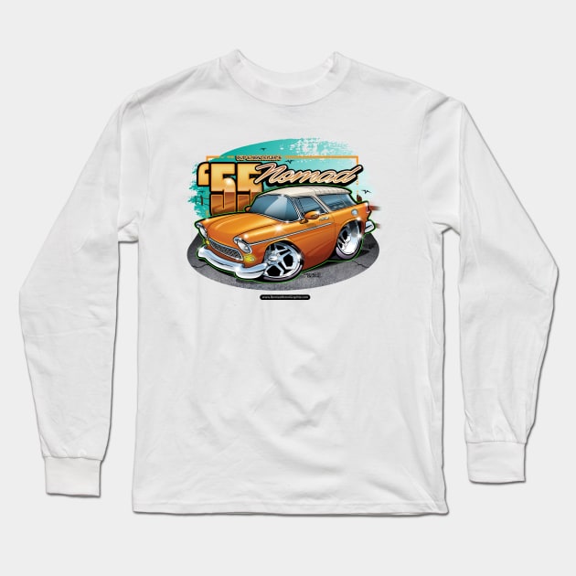 Bud & Nena's FRONT/BACK Long Sleeve T-Shirt by Bernies Motor Graphix